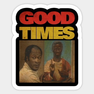 VINTAGE GOOD TIMES JESUS BLACK TV SHOWS Sticker